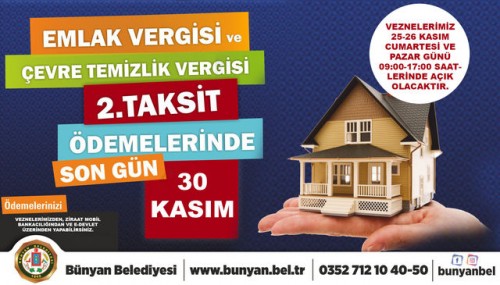 BÜNYAN'DA CUMARTESİ VE PAZAR GÜNÜ VEZNELER AÇIK